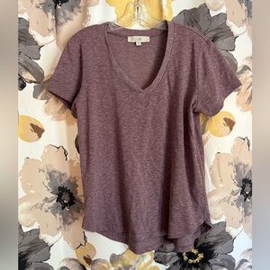 LOFT V Neck Short Sleeve Tee L